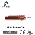 Punta de contacto de soldadura de cobre E-Cu M6x25 para consumibles MIG 15AK